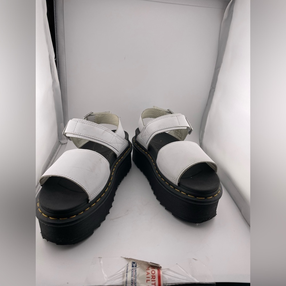 Dr.Martens Womens Sandal Platform White Leather Size Eu-39 Uk-6 Usa-8 - Picture 3 of 12